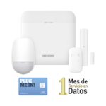 (AX PRO) KIT de Alarma AX PRO con GSM (3G/4G) / Incluye: 1 Hub con bateria de respaldo / 1 Sensor PIR / 1 Contacto Magnético / 1 Control Remoto /1 MICROSIM30M2M incluye 1 mes de servicio/ Wi-Fi / Compatible con Hik-Connect P2P