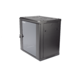 Gabinete para Montaje en Pared - Piso / Puerta de Cristal Templado / Cuerpo Fijo / 12 Unidades de Rack / 19" / Fabricado en Acero