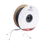 Carrete de Fibra Óptica Monomodo con conectores LC-LC Duplex, Reforzada con Kevlar, de 200 metros, Para instalaciones subterráneas por tubería