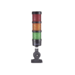 Torre LED Indicadora de estado de 3 niveles color Rojo, Ámbar y Verde, con Buzzer integrado a 85 dB,  a 110-240 VCA con Montaje incluido de 60 mm de diámetro