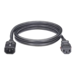 Cable de Alimentación Eléctrica Con Bloqueo de Seguridad, de IEC C14 a IEC C13, 1.2 Metros de Largo, Color Negro, 1 Pieza