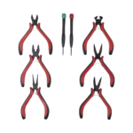 Juego de Herramientas con 6 Pinzas Eléctricas de 4.5" + 2 Desarmadores de Precisión (Plano y Cruz).