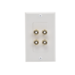 Placa de Pared | Postes de Unión Tipo Banana | Conexión para 2 Altavoces | Fácil Instalación | Conectores Chapados en Oro