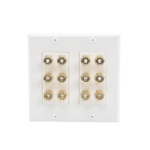 Placa de Pared | Postes de Unión Tipo Banana | Conexión para 6 Altavoces | Fácil Instalación | Conectores Chapados en Oro