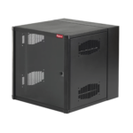 Gabinete AccessPlus de Montaje en Pared de 19in, Rieles Numerados y Roscados #10-32, Puerta con Ventana de Seguridad, 600 mm de Ancho, 762 mm de Profundidad, 19 UR, Color Negro