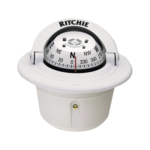 Brújula serie Explorer en color blanco, con iluminación nocturna color verde.