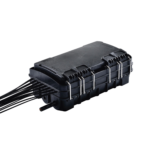 Caja de Distribución de Fibra Óptica para 24 Empalmes, con 16 acopladores SC/APC simplex, Exterior IP65, Color Negro