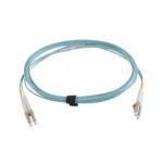 Jumper de Fibra Óptica Multimodo 50/125 XGLO OM4, LC-LC Duplex, OFNR, Color Aqua, 1 Metro