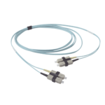 Jumper de Fibra Óptica Multimodo 50/125 OM3 XGLO, SC-SC Duplex, OFNR, Color Aqua, 2 Metros