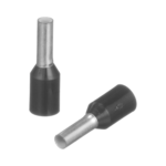 Ferrule Aislado Para Cables 16 AWG, PIN de 6 mm de Longitud, Mango Color Negro, Paquete de 500 Piezas.