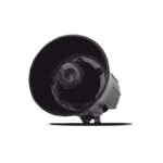 Sirena de alarma de 106dB 12 Vcd que se incluye con la mayoría de los sistemas de seguridad Compustar