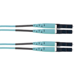 Jumper de Fibra Optica Multimodo 50/125 OM3, LC-LC Duplex, LSZH (Cero Halógenos), Color Aqua, 2 Metros