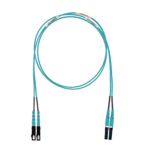 Jumper de Fibra Optica Multimodo 50/125 OM3, LC-SC Duplex, LSZH (Cero Halógenos), Color Aqua, 2 Metros