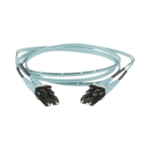 Jumper de Fibra Optica Multimodo 50/125 OM3, LC-LC Duplex, OFNR (Riser), Color Aqua, 8 Metros