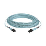 Jumper de Fibra Optica Multimodo 50/125 OM3, LC-LC Duplex, OFNR (Riser), Color Aqua, 50 Metros