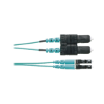 Jumper de Fibra Optica Multimodo 50/125 OM3, LC-SC Duplex, OFNR (Riser), Color Aqua, 1 Metro