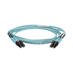 Jumper de Fibra Optica Multimodo 50/125 OM4, LC-LC Duplex, OFNR (Riser), Color Aqua, 2 Metros