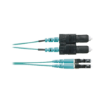 Jumper de Fibra Optica Multimodo 50/125 OM4, LC-SC Duplex, OFNR (Riser), Color Aqua, 2 Metros