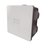 Caja Estanca de PVC Para Derivación y Conexión, 6 Entradas, Tapa a Presión, 80×80×40 mm (Mayor Área Interna, Uso Exterior IP44, Material que no Propaga el Fuego y Libre de Hálogenos