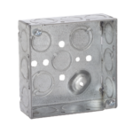 Caja Cuadrada 4 x 4"/Profundidad 1- 1/2"/ 10 Entradas de 1/2" y 6 TKO (1/2"-3/4").