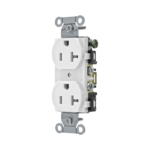 Contacto Dúplex 20 A, 125 V,  2 Polos, 3 Hilos, Cableado Posterior y  Lateral, Color Blanco (Nema 5-20R).