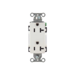 Contacto Duplex Decorador 20 A 125V / 2 Polos 3 Hilos/ Nema 5-20 R / Color Blanco.