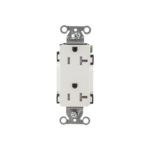 Contacto Duplex Decorador 20 A 125V /  Resistente a manipulaciones / 2 Polos 3 Hilos/ Nema 5-20 R / Color Blanco / Grado Industrial.
