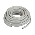 Manguera hermética flexible tipo PolyTuff no metálica, gris de 1" y 100 pies. Uso comercial/industrial.
