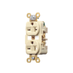 Contacto Dúplex 20 A 250 V / 2 Polos 3 Hilos / Nema 6-20R / Grado Industrial /Color Marfil.