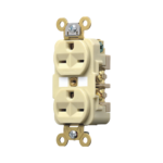 Contacto Dúplex 15 A 250 V / 2 Polos 3 Hilos / Nema 6-15R / Grado Industrial /Color Marfil.