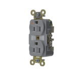 Contacto Dúplex Conexión a Tierra Aislada 15A 125V/ 2 Polos 3 Hilos/ Color Gris/ Nema 5-15R/ Grado Industrial.