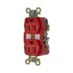 Contacto Dúplex Conexión a Tierra Aislada 15A 125V/ 2 Polos 3 Hilos/ Color Rojo/ Nema 5-15R/ Grado Industrial.