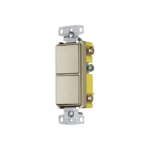 Interruptor Residencial 15 A 120-277 V / 2 Bases Unipolares / Cableado lateral / Color Marfil.