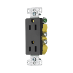 Contacto Duplex Decorador 15A 125V / 2 Polos 3 Hilos/ Nema5-15R / Color Negro.