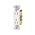 Contacto Duplex Decorador 15A 125V, 2 Polos, 3 Hilos, Color  Blanco (Nema5-15R).