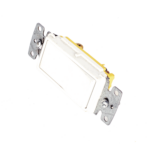 Interruptor Unipolar Residencial 15 A 120-277 V, Cableado Lateral y Trasero, Color Blanco.