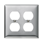 Tapa para 2 Contacto Dúplex Color Cromo.