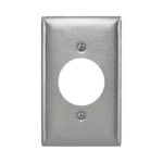 Placa para Receptaculo Sencillo 20 y 30 A de Media Vuelta/ 1.6" (40 mm) / Acero Inoxidable.