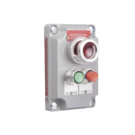Cubierta para Estación de Control con 2 Botones Pulsadores Rojo-Verde y Luz Piloto Roja / Uso en Áreas Clasificadas.