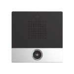 Mini Intercomunicador para hotelería y hospitales, con diseño elegante, PoE, 1 botón, 1 relevador integrado de salida y entrada.