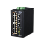 Switch Industrial Administrable 16 puertos 10/100/1000 T 802.3at PoE + 2 Puertos 10/100/1000 T + 2 puertos 100/1000 X SFP