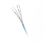 Bobina de Cable Blindado S/FTP Categoría 6A, Uso Industrial con Resistencia al Aceite, Rayos UV y Abrasión, Multifilar (Flexible), Color Azul Cerceta, Bobina de 500m