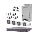 Kit Audio Bidireccional TurboHD 4K-3K / DVR 4 Canales 4K / 4 Cámaras Bala (Exterior) con Bocina y Microfóno Integrado 3K / 1 Fuentes de Poder / Accesorios