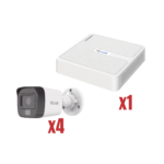 Kit IP 4Megapixel / NVR de 4 Canales con 4 Puertos PoE / 4 Cámaras IP Dual light con microfono