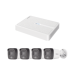 Kit IP 2 Megapixel / NVR de 8 Canales con 8 Puertos PoE / 4 Cámaras IP Bala Dual light para Exterior / Micrófono Integrado