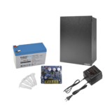 Kit con fuente PLB3 con salida de 12 Vcc a 4 Amper, incluye transformador y batería de 12 V a 7 Amper