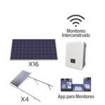 Kit solar para interconexión de 5 KW de potencia, 220 Vca con inversor cadena y paneles policristalinos.