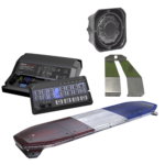 Kit de Sirena, Bocina y Torreta de 48", Con 216 LEDs, Dual Color, Frente: Rojo/Blanco, Azul/Blanco, Trasero: Rojo/Ámbar, Azul/Ámbar