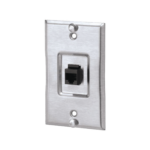 Placa de Pared Telefónica, Salida de 1 Puerto Keystone, Con Jack Cat5e Estilo TP, de Acero Inoxidable