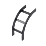 Accesorio de Escalerilla Curva Vertical (Bajada) Exterior, 12 in de Ancho, de Acero, Color Negro